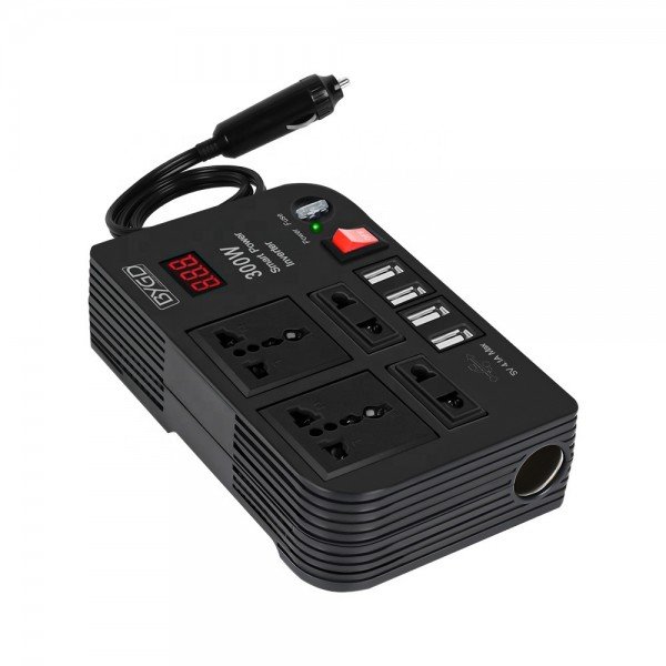 Andowl Inverter Αυτοκινήτου Τροποποιημένου Ημιτόνου 300W για Μετατροπή 12V DC σε 220V AC με 4xUSB