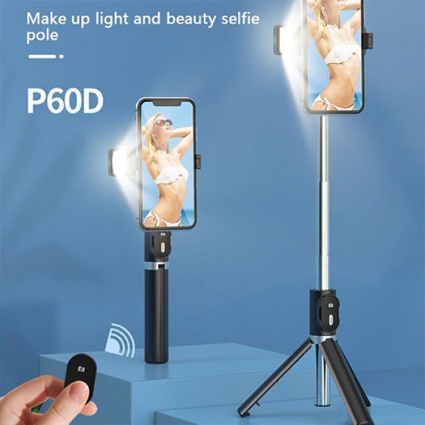 P60D Selfie Stick με Bluetooth Μαύρο