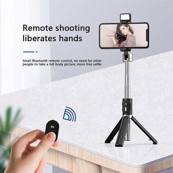 P60D Selfie Stick με Bluetooth Μαύρο