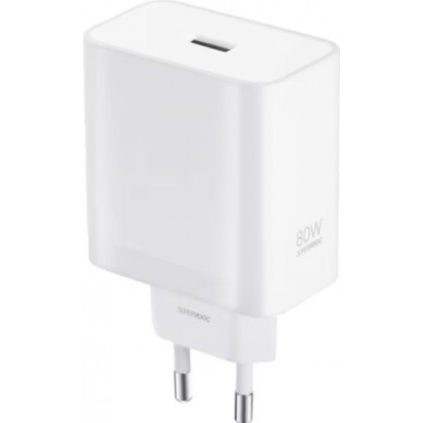 Oppo Φορτιστής Χωρίς Καλώδιο με Θύρα USB-A 80W Λευκός (Supervooc)